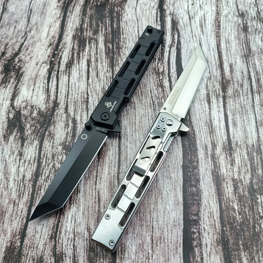 Multi functional folding pocket knife with slingshot attachment, stainless steel blade, ergonomic grip - perfect men's gift camping equipment gift Sur