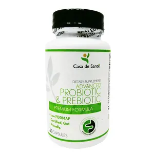 Low FODMAP Certified Probiotic & Prebiotic Synbiotic Supplement, IBS IBD & SIBO Dairy Free Vegan, Soy/Gluten/Inulin Free Non GMO No Gas No Bloating