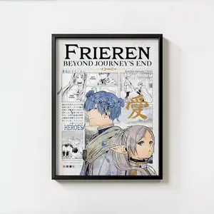 Frieren x Himmel Poster, Anime Wall Art Aesthetic Print, Romantic Fantasy Manga Decor for Bedroom Room Aesthetic, Otaku Gift for Anime Fans, Cuadro Anime No Framed