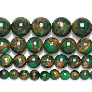 6-8-10mm Luxurious and Exquisite Green Round Beads - Smooth and Complete Natural Stone Beads - Suitable for Jewelry Making in Various Shapes, Ideal for Bracelets, Necklaces, and Earrings - Gift Beading Accessories - Holiday Present - 15inch