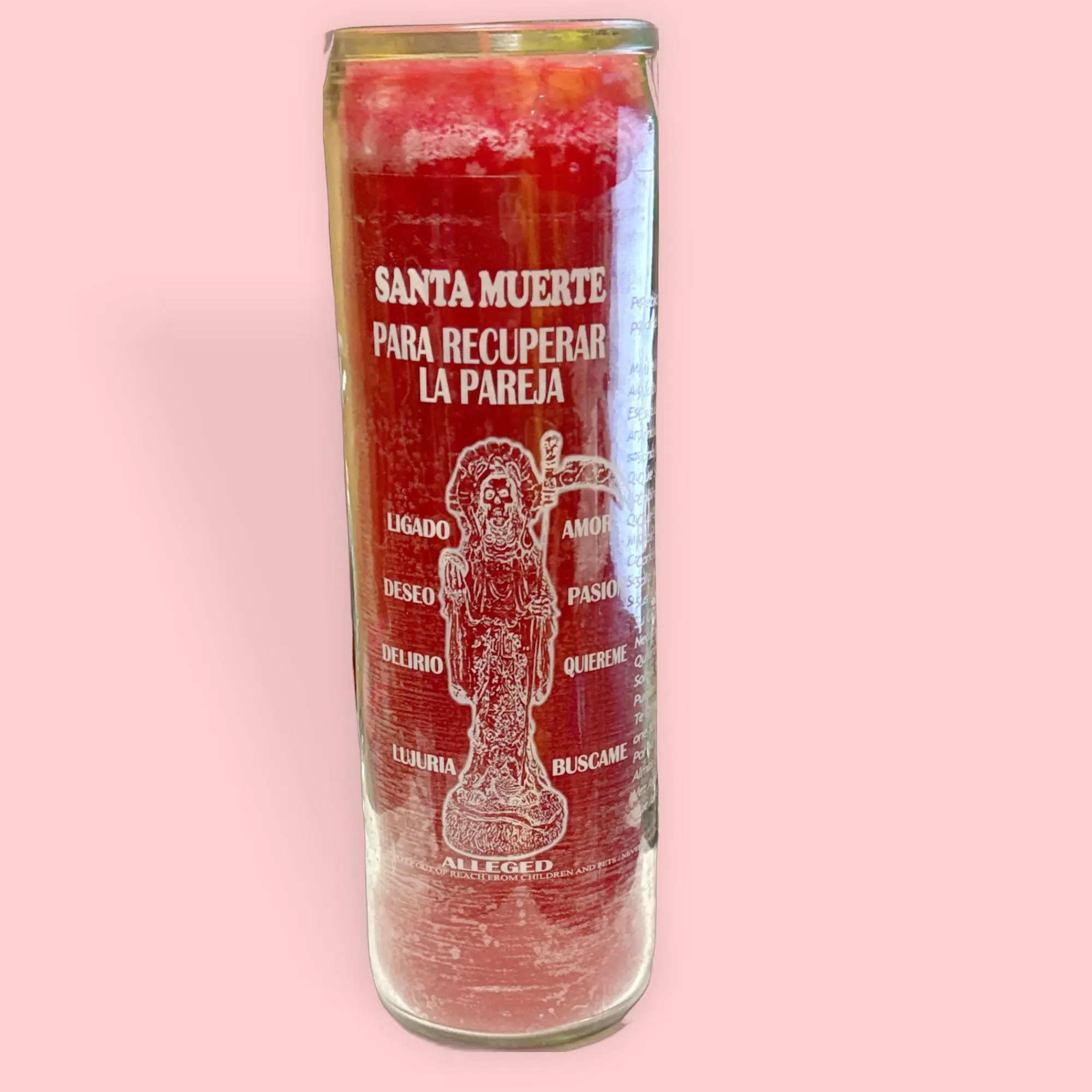 Santa Muerte Household Candle, Romantic Love Aid for Help with Returning a Lover, Home Decor Supply, Room Decor, Help For Returning A Lover