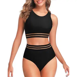 Tempt Me Women Two Piece High Waisted Bikini Set Sporty Swimsuits Bathing Suit with Bottom for Teen Girls