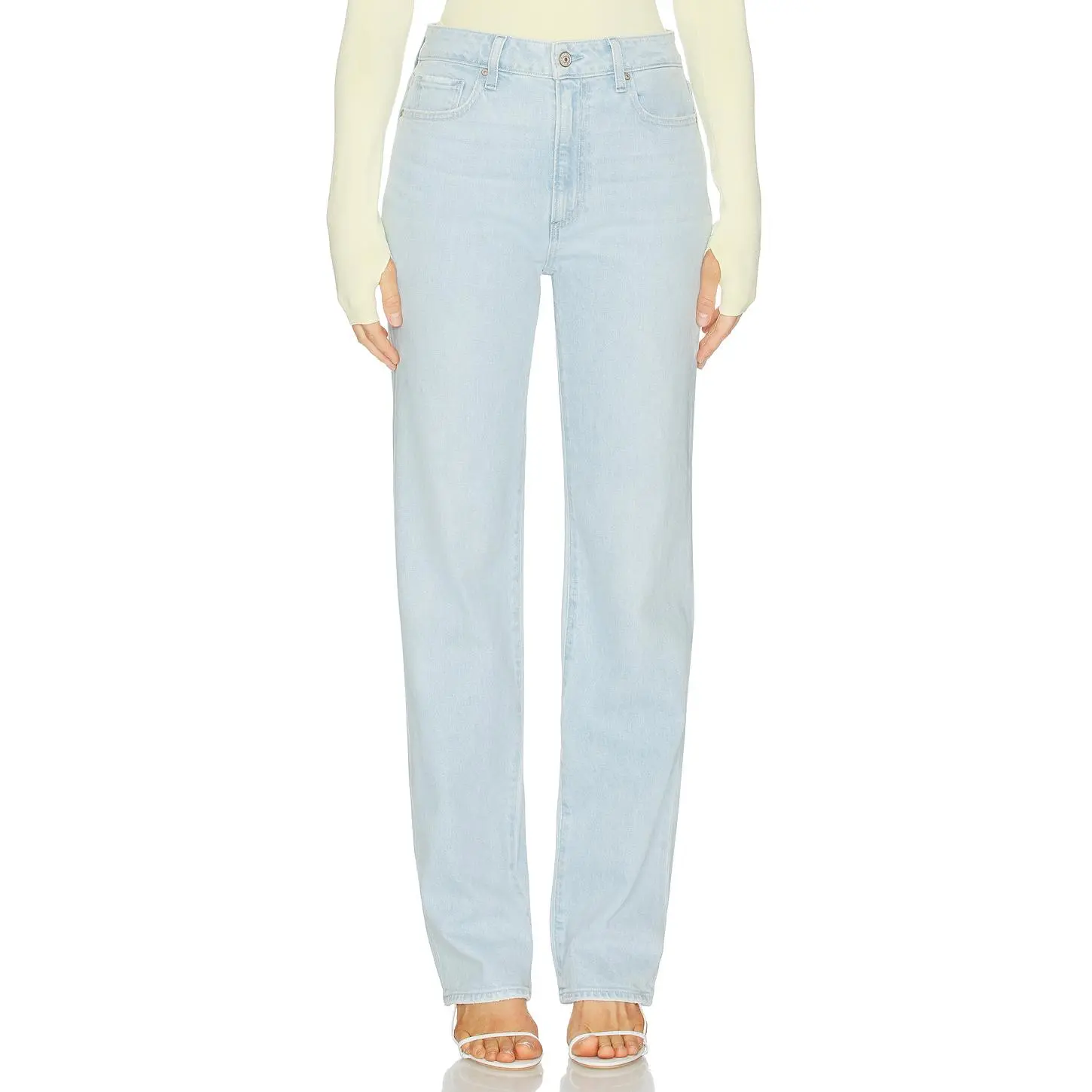 PAIGE Stevie Straight Leg Jeans in Fleur De Mer