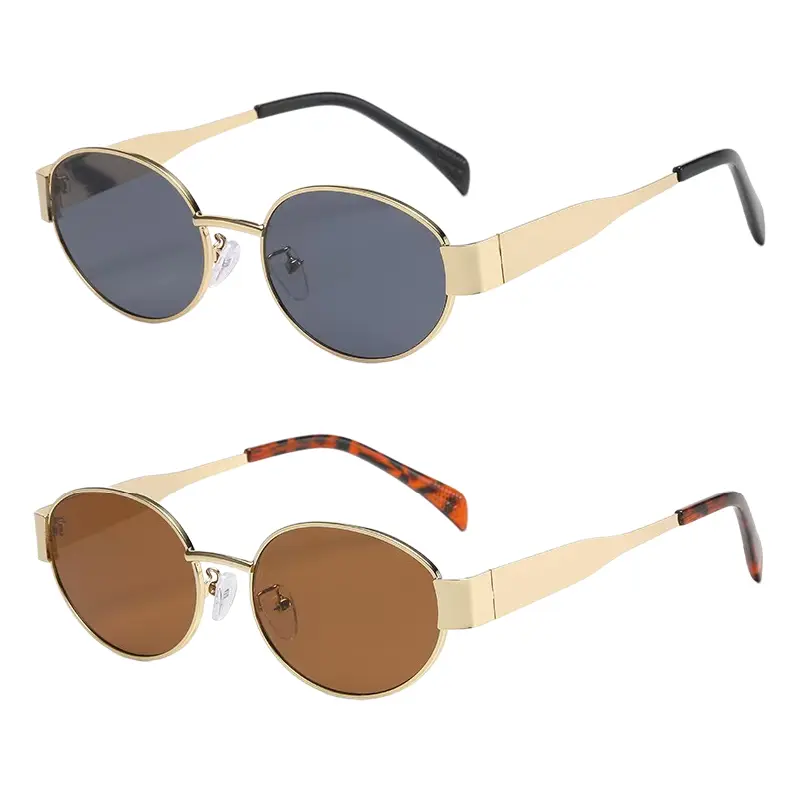 Women\'s Polarized Oversized Oval Sunglasses with Metal Accents Oversized Oval Polarized Sunglasses – Soft-Angle Frame  main image 2