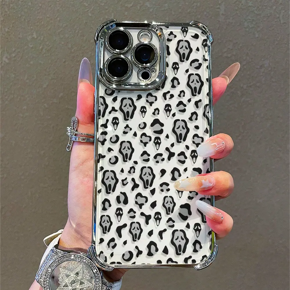 Spooky Face Scream Mask TPU Shockproof Cellphone Case - Protective Cover, Bold Design, Compatible with iPhone 17,16,15,14,13,12,11 Pro,X,XS,XS Max, Handheld Smartphone Accessory, Ideal Gift for Loved Ones, Accessories