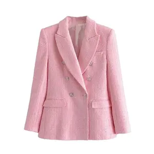 Rose Pink Tweed Blazer