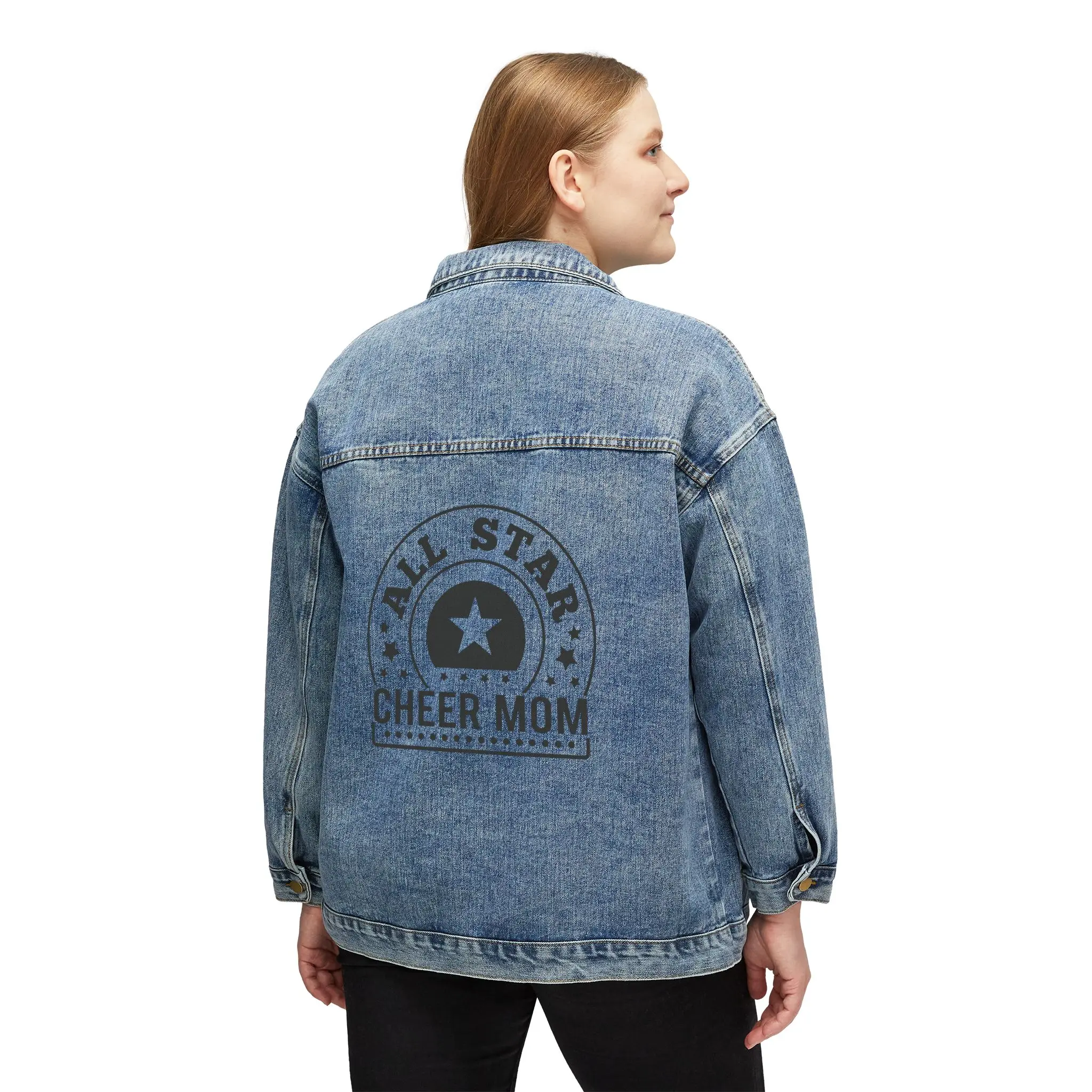 Allstar Cheer Mom Women's Denim Jacket Competition Ready Cheerleading