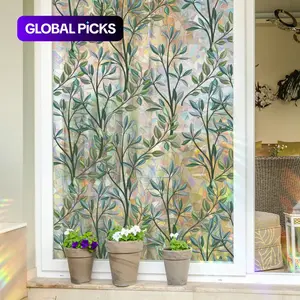 Leaves Pattern Window Film, Window Privacy Films, 1 Set Removable Electrostatic Window Sticker, Decorative Decal for Home Living Room Bedroom #GLOBAL PICKS