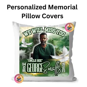 Memorial Pillow – Personalized Tribute Pillow – Sympathy Keepsake Gift (Cover Only - Pillow Not Included)