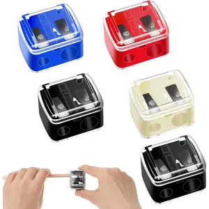 5 Pack Make Up Pencil Sharpener, Lip Liner Pencil Sharpener, Cosmetic Pencil Sharpener, Colored Cosmetic Lip Pencil Sharpener Hand Pencil Sharpener for Eyeliner Lip Liner Pencils, Multi Colors