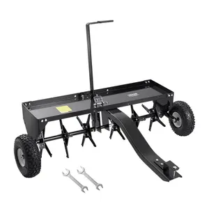 VEVOR VEVOR Tow Behind Plug Aerator, 40-Inch Tow Behind Lawn Plug Aerator with Universal Hitch, Pull Behind Aerator with Iron Spikes Alternately Arranged, Lawn Aerator Tow Behind for Gardens, Lawns, Farms