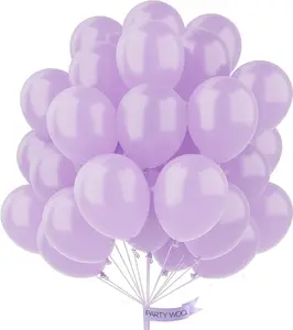 PartyWoo 50pcs Pearl Light Purple Balloons, 12inch, Latex, for Balloon Garland, Birthday, Wedding Decorations