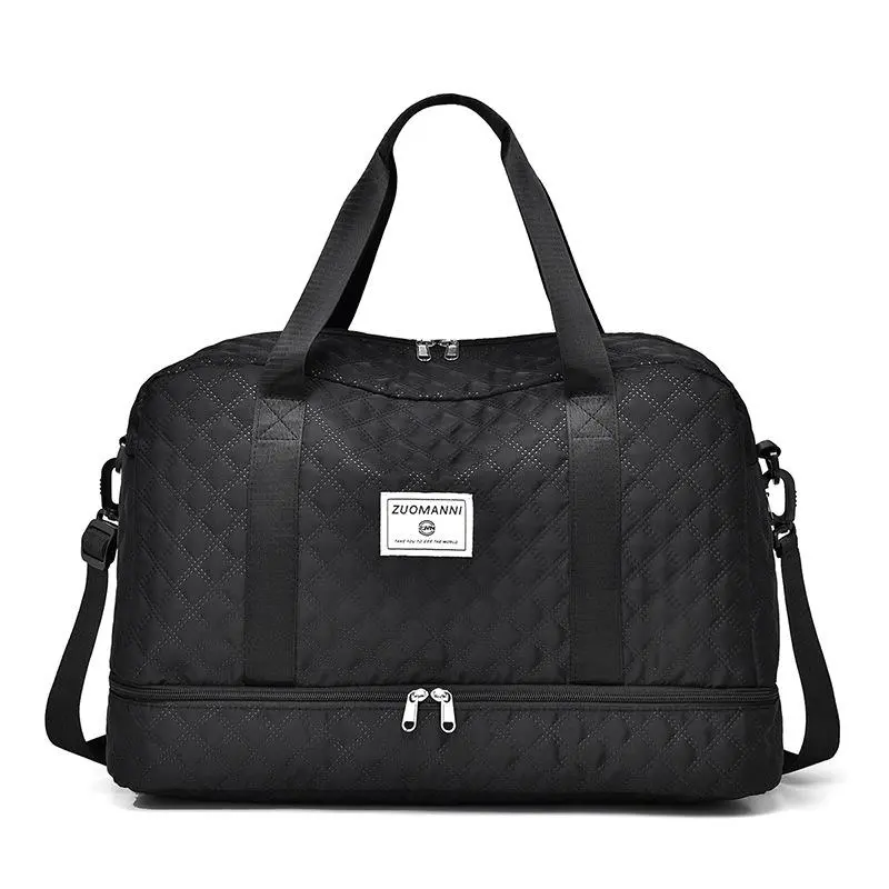 Quilted Casual Unisex Travel Duffel Bag - Waterproof, Large Capacity Fixed Geometric Pet Carrier with Wet-Dry Separation, Shoe Compartment, Reinforced Handles - Overnight Weekend Carry-On for Dogs & Cats