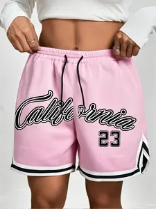 Women's Figure Print Basketball Shorts Casual Comfy Breathable Shorts for Summer, Ladies Bottoms for Daily Wear, Jersey Shorts, Streetwear Sports Shorts, Athleisure Casual Shorts, Casual Athletic Shorts, Breathable Fitness Shorts