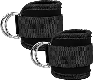 Ankle Straps for Cable Machine – Adjustable Padded Cuffs with D-Ring for Glute Kickbacks & Leg Workouts (1 Pair)