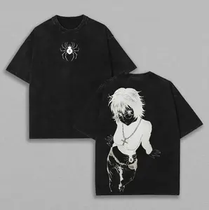 valentine shirts [Soft 100% Cotton] Shizuku Hunter X Hunter Anime Double Printed Vintage Tee Unisex Oversize Heavyweight Cotton T-shirt for Anime Fans and Lovers