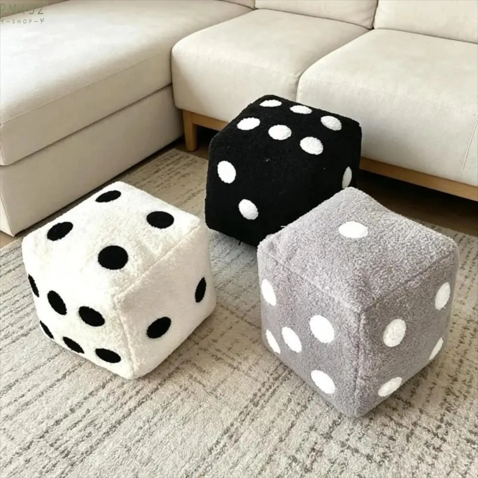 Funky Dice Plush Throw Pillow, Soft Square Cushion with Fun Gaming Inspired Design, Cozy Home Decor Accent for Living Room, Bedroom & Game Room, Cute Decorative Pillow for Couch, Chair, Dorm Room & Gift Ideas