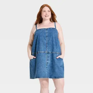 Women's Tank Mini Denim Dress - Universal Thread Medium Wash 1X