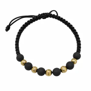 Pulsera 5 Balines 5mm / Oro Amarillo 18k
