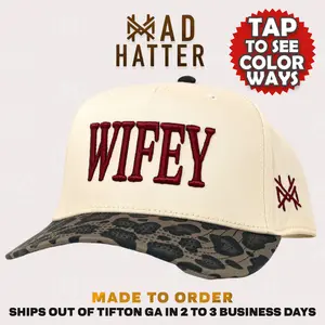 Wifey | By The Mad Hatter Co. 3D Puff Embroidery Snapback Adjustable (Up To A Size 8 Head) Premium Trucker Hat