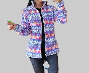 Columbia Sawyer Rapids Fleece Jacket - Women's Colorful Aztec Print Zip-Up Outerwear Size Small