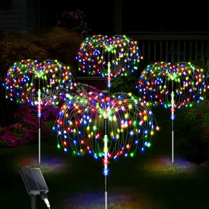 Solar Outdoor Garden Lights Set, Outdoor Lighting Modern, 504 LED Solar Ground Lamps with Remote Control, 8 Lighting Modes, Lawn Yard Pathway Decoration