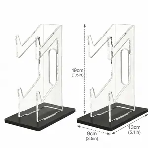 [1/2-Pack] Acrylic Dual Controller Stand - Universal Vertical Gaming Holder for PS5, Xbox Series X/S, Switch Pro & Headsets - Non-Slip Base Desk Organizer for Battlestation