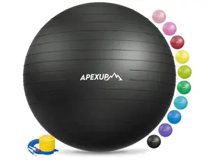 APEXUP Yoga Ball Exercise Ball, Pilates Ball, Anti Slip Stability Ball, Heavy Duty Gym Ball for Fitness, Balance, Core Workout, Physical Therapy