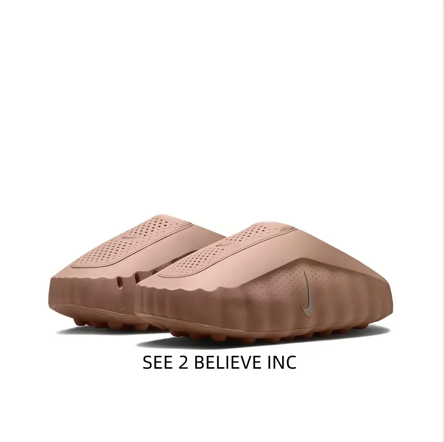 Nude Pink Flexible Integrated-Material Slip-On Slides for Sports Collectibles Accessories - Hollow Ventilation Holes, Thick Sole for Pressure Reduction & Stuffy-Free Wear