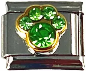 Italian Charm Link August Paw Birthstone 9mm
