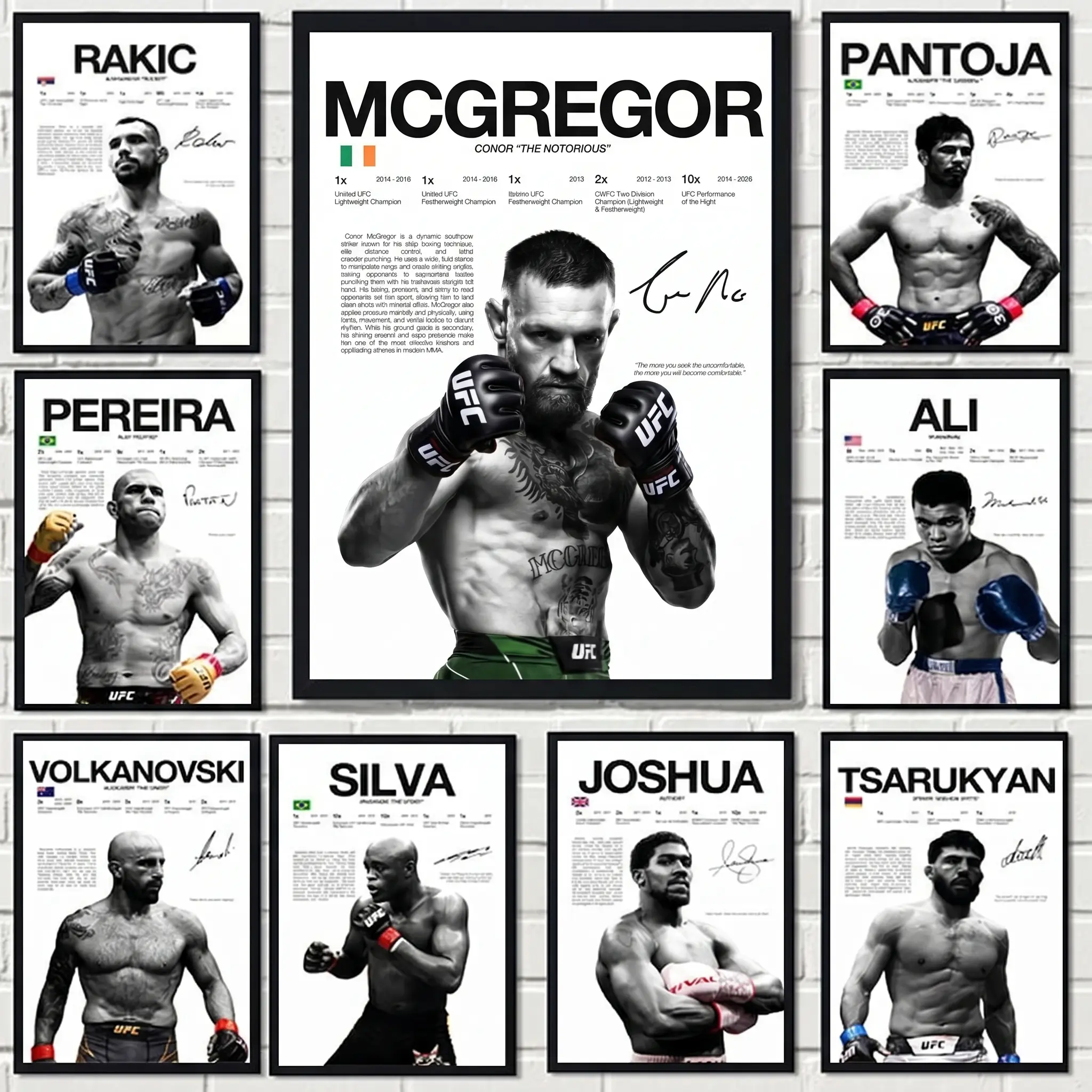 Artistic Boxing Legends Canvas Poster - Famous Khabib Nurmagomedov Inspirational Fight Mural Print, Large Modern Home Decor Room Accessories for Gym Bedroom Aesthetic Room Decor, Hanging Wall Art