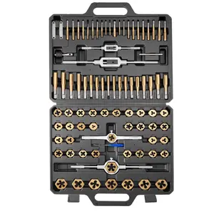 【FathersDayGift】 VEVOR Tap and Die Set, 86-Piece Metric and SAE Sizes M3 to M12, # 4 to 5/8", with Coarse and Fine Thread Taps and Dies, Wrench, Carrying Case and Complete Accessories, for Threading and Rethreading, All-In-One Tool Kits, Compartmentalized