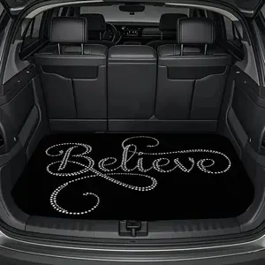 Durable car trunk mat "Believe" printed trunk mat Car interior Car decoration Car Accessories Universal all-weather car trunk mat, suitable for most car models Christmas gift