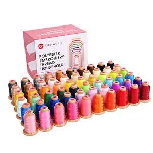 800m*60 rolls multi colors Richword 108D/2 40wt Polyester Embroidery Thread / Sewing Thread for household single needle embroidery machine