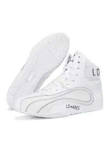 Men's Boxing Training Shoes, Non-slip Grip Tread Professional Wrestling Shoes, Tear-resistant Upper & Ankle Lock Sporty Shoes