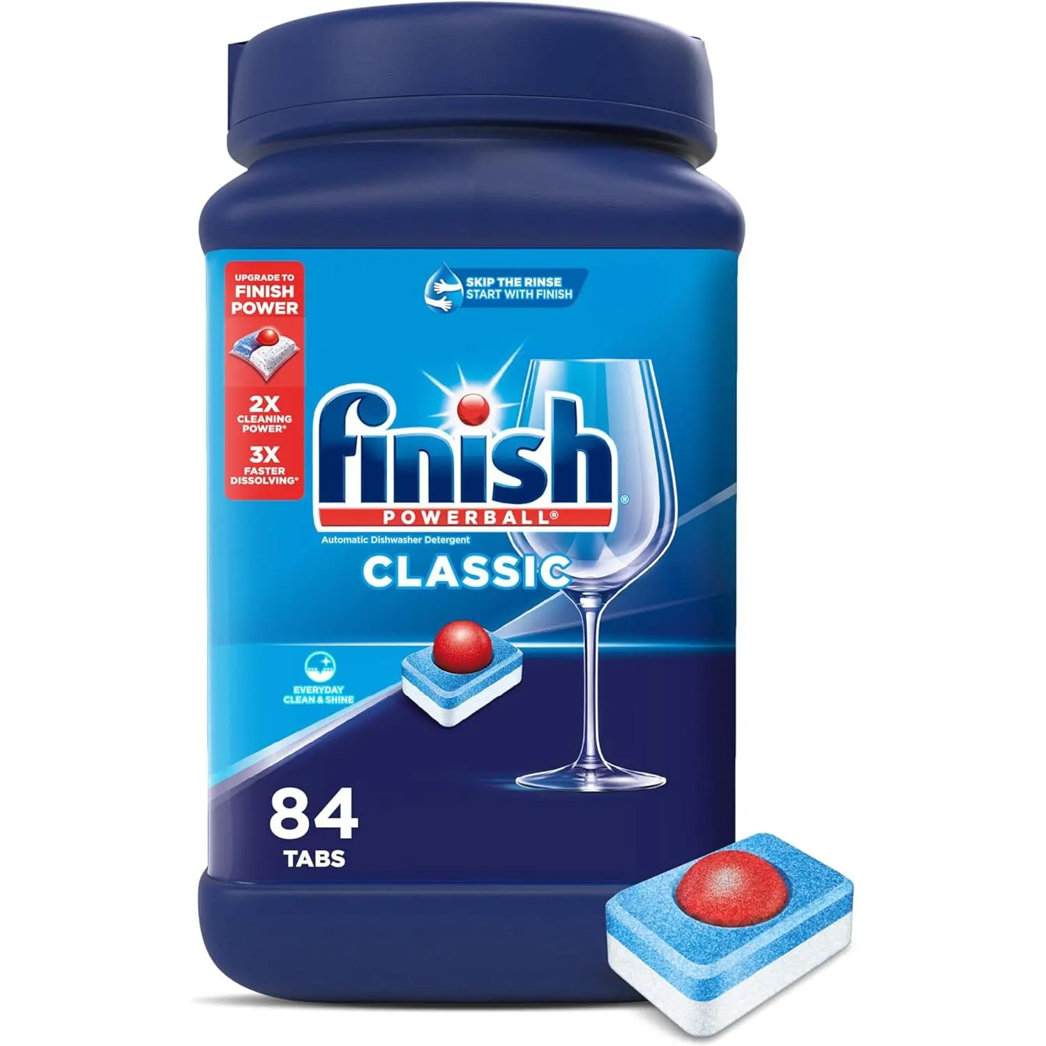Finish Powerball Dishwasher Pods, 84 Count, Wrapper-Free Unscented Dishwasher Detergent Tablets