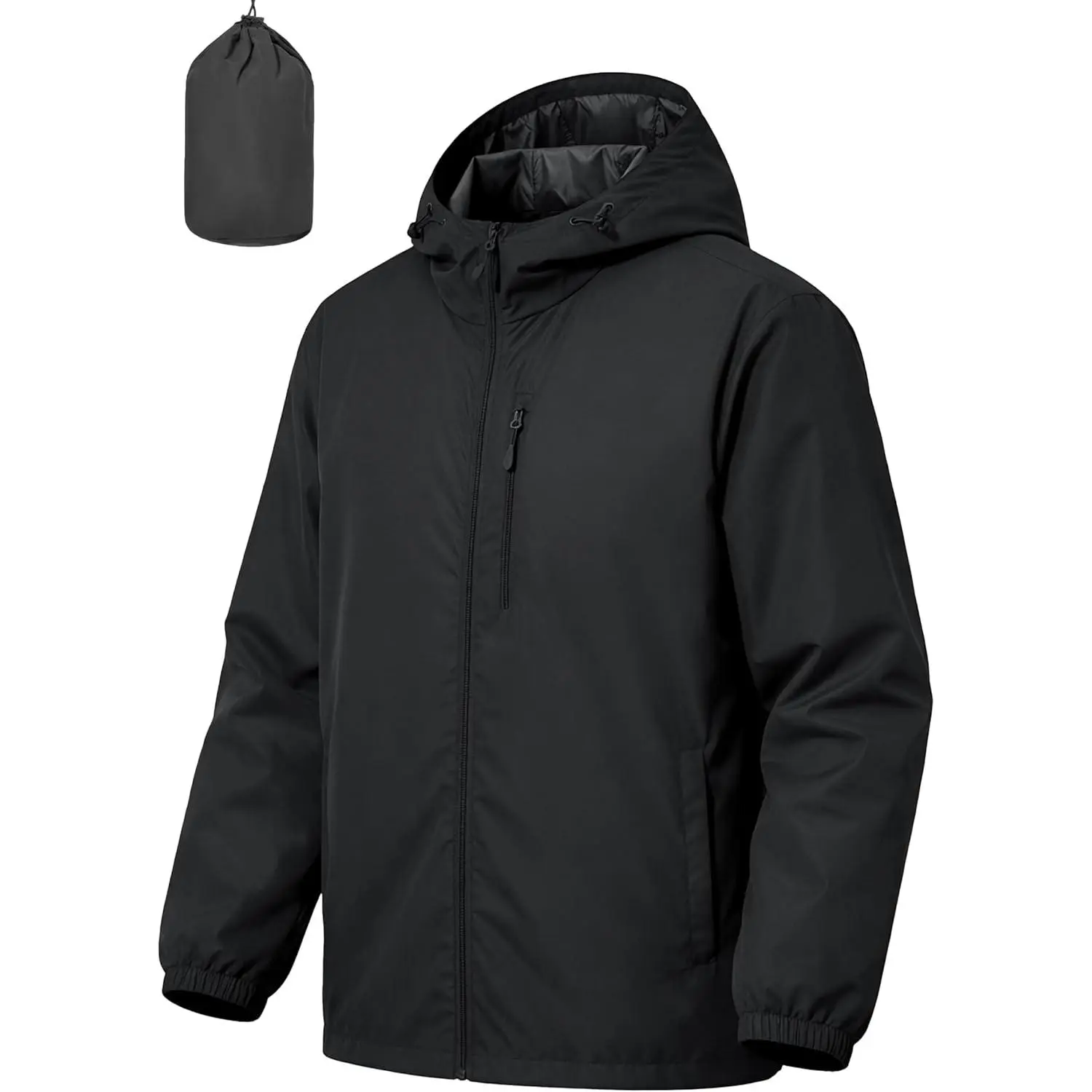 Men's Cycling Jacket Rain Jacket Waterproof Windbreaker Raincoat Running Hiking Gear Hood Lightweight Packable