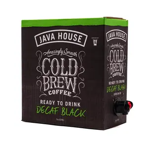 Java House Cold Brew Coffee On Tap, (128 Fluid Ounce Box) Not a Concentrate, No Sugar, Ready to Drink Liquid (Decaf)