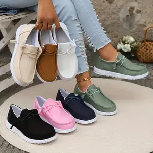 [Soft Lightweight Slip On Loafers] Women's Solid Color Loafers, Soft Sole Lightweight Slip On Casual Shoes, Low-top Walking Shoes
