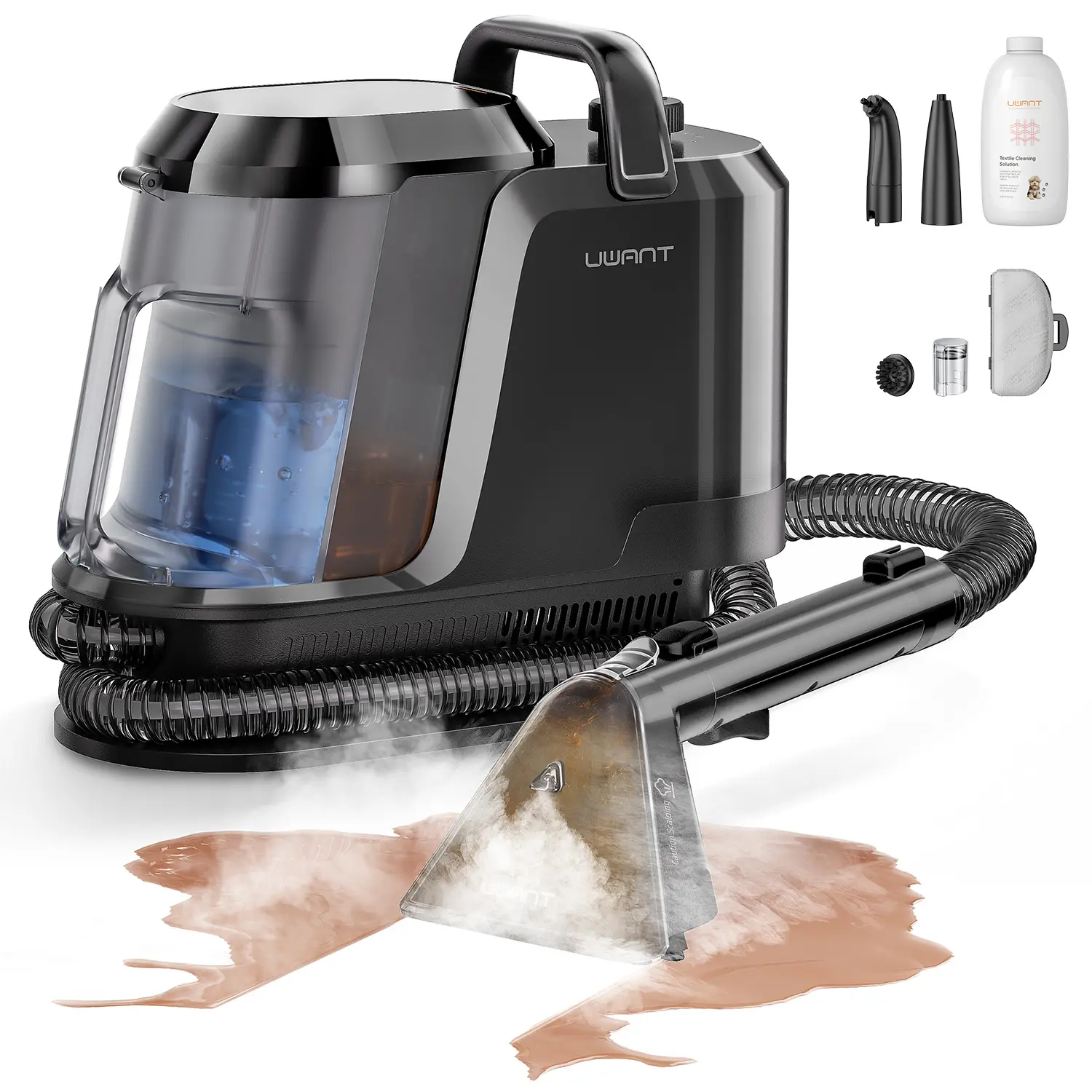Uwant Y100 Steam Portable Carpet Cleaner , 18Kpa Powerful  Spot Cleaner Machine, Upholstery & Sofa Cleaner for Home，Car and Auto Detailer