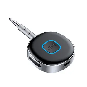 Car Bluetooth Receiver, Noise Cancelling 3.5mm AUX Bluetooth Car Adapter, Wireless Audio Receiver for Home Stereo/Wired Headsets, Hands-Free Calling