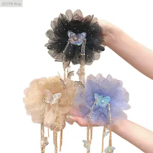 Spring & Summer Butterfly Tassel Hair Claw Clip, Y2K Mesh Flower Claw, Oversized Shark Clip for Thick Hair, Strong Hold Non-Slip Lightweight, Perfect for Daily Wear, Parties & Weddings Aesthetic Volume Boosting Acc