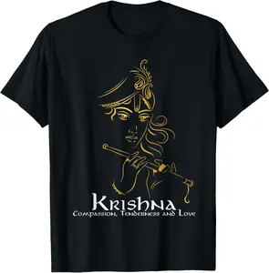 100% Cotton Unisex Hindu Shirts Hinduism Diwali Festival Gods Lord Krishna T-Shirt