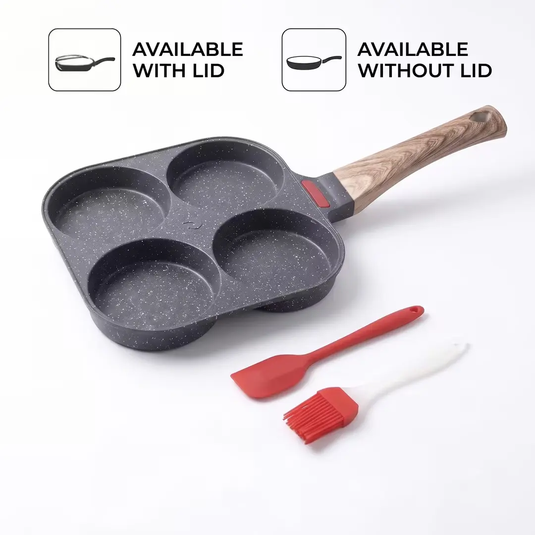 Nora Nonstick Egg Pan | Perfect for Breakfast, Burgers | Gas & Induction Ready Multifunction Non-Stick Egg Frying Pan Cookware