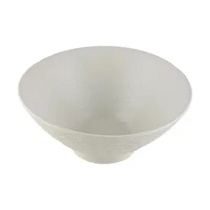 Golden Lion 7-Inch Stone Pattern Rice Bowl - White, 800ML Large Capacity Ceramic Soup Bowl for Ramen, Udon, Cereal, Salad - Microwave & Dishwasher Safe