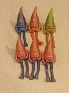 3D Printed Flexi Gnome Fidget Toy - Rainbow Gradient Articulated Garden Gnome | Multi-Color PLA