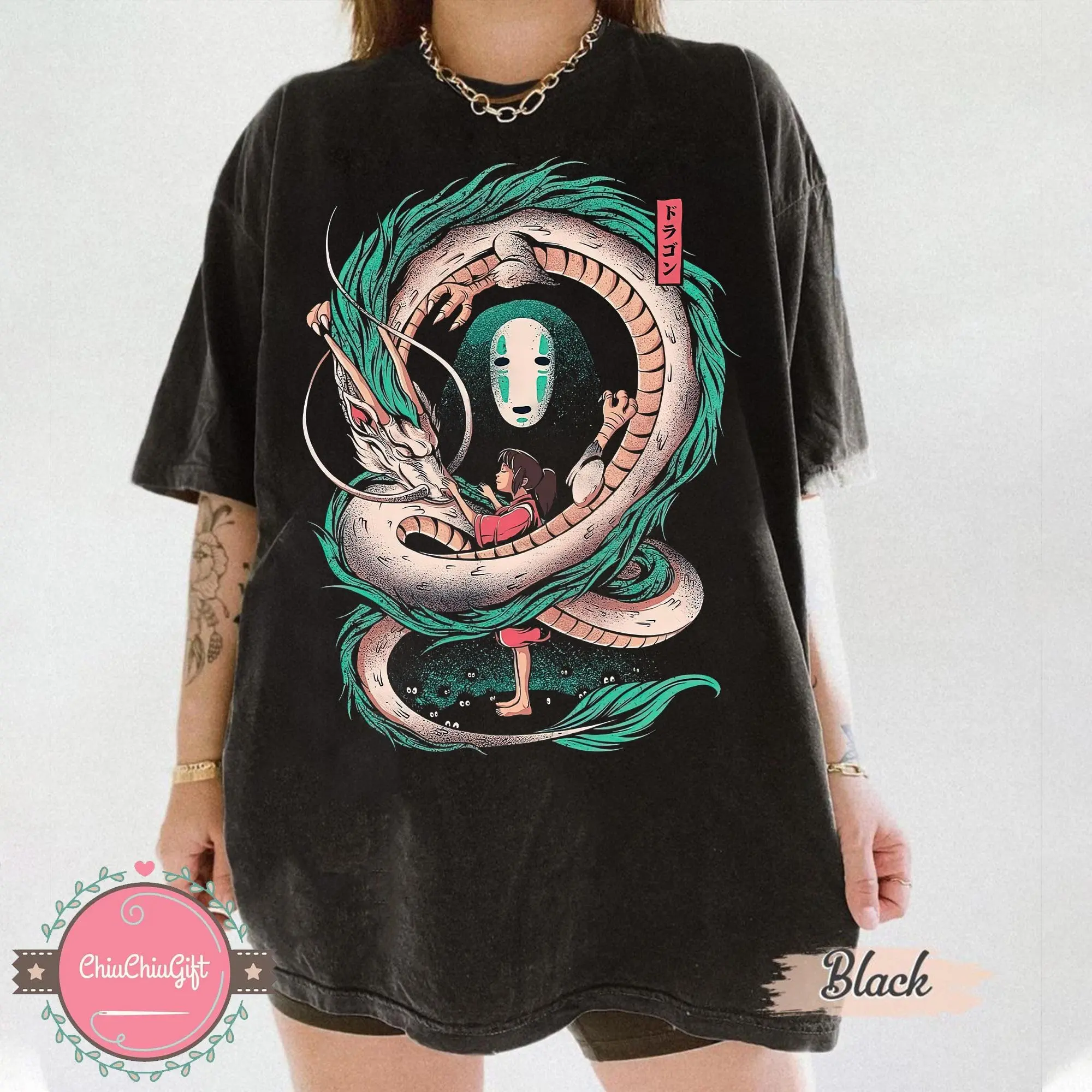 Vintage Spirited Away Shirt, Sweatshirt, Hoodie, Studio Ghibli Shirt, Haku, No Face, Chihiro Shirt, Studio Ghibli Gift Shirt