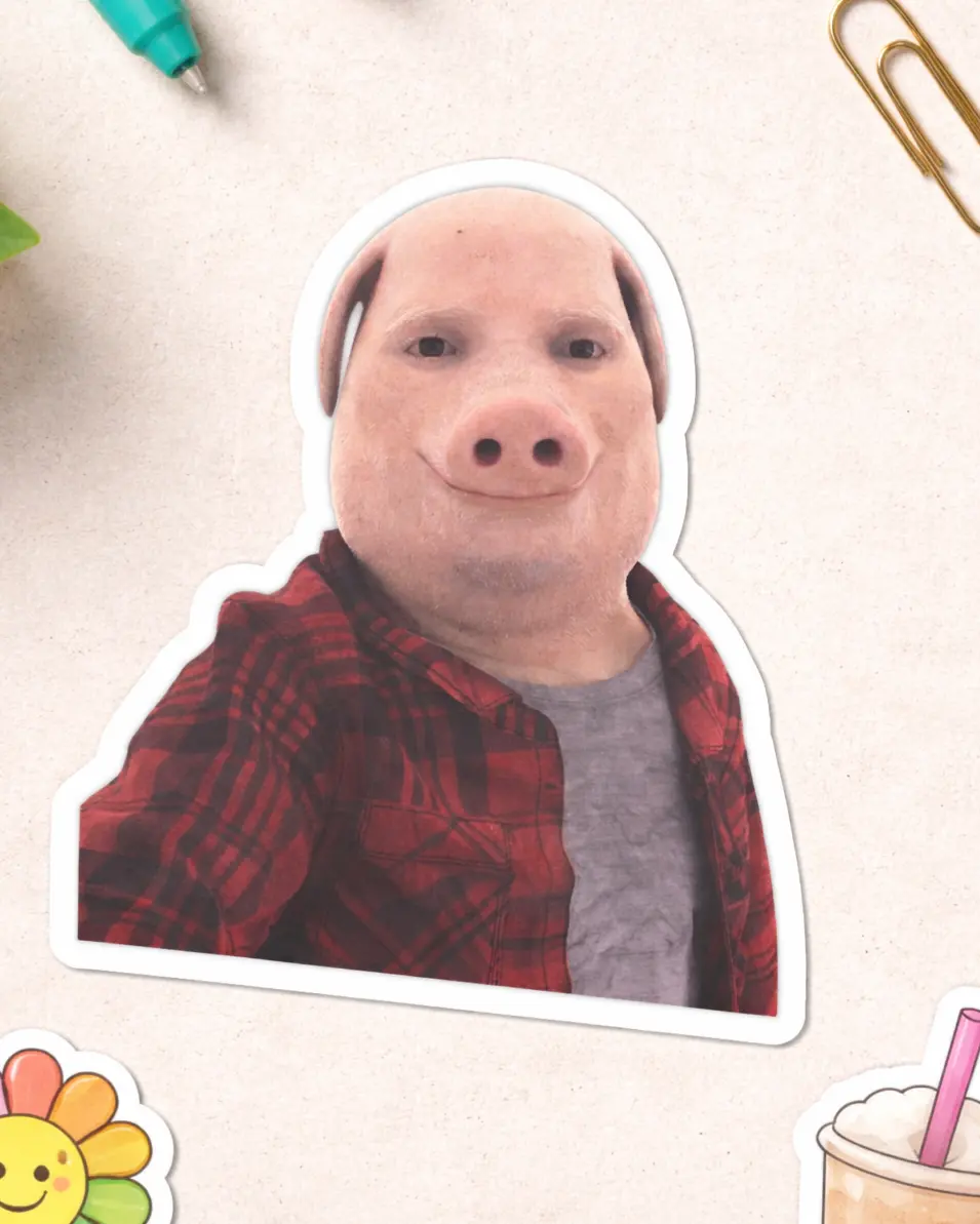 John Pork Meme Sticker | Funny Internet Meme Kiss-Cut Sticker