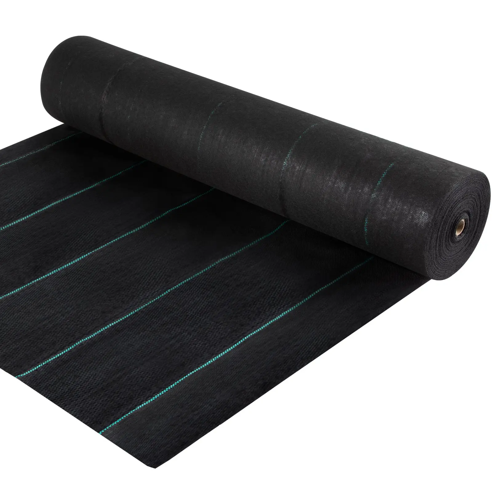 VEVOR 5.8oz Heavy-Duty Woven Polypropylene Weed Barrier, 4ft x 300ft Dual-Layer Garden Cover Mat, Sun Protection, Eco-Friendly Weed Control, Easy-Cutting Black Fabric with Excellent Permeability for Garden, Patio, Water Drain, Weed Barrier Fabric Flooring