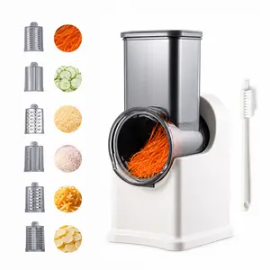 Electric Vegetable Chopper with One-Touch Control & 6 Interchangeable Blades for Fast Prep
